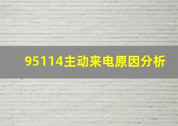 95114主动来电原因分析