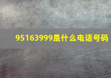 95163999是什么电话号码