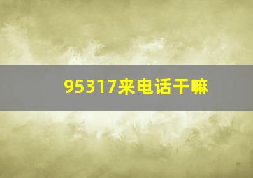 95317来电话干嘛