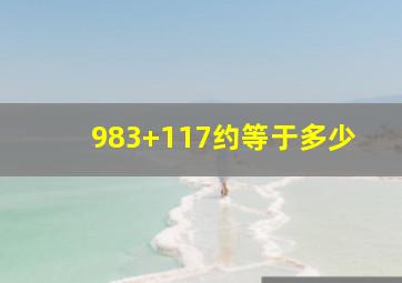 983+117约等于多少