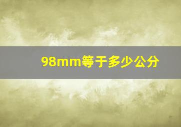 98mm等于多少公分