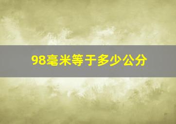 98毫米等于多少公分