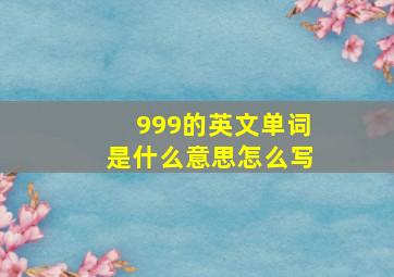 999的英文单词是什么意思怎么写