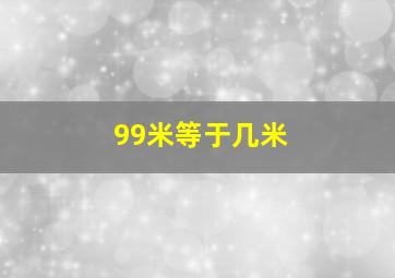 99米等于几米