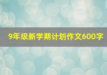 9年级新学期计划作文600字