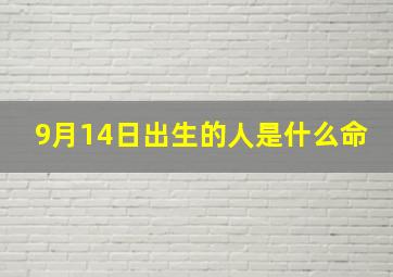 9月14日出生的人是什么命