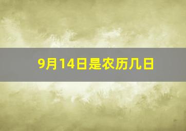 9月14日是农历几日