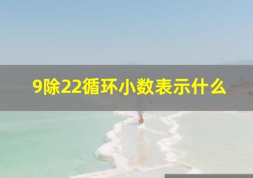 9除22循环小数表示什么