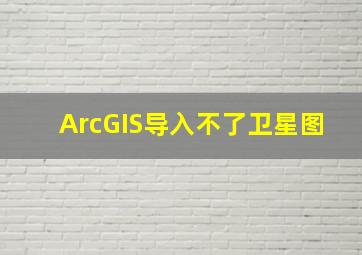 ArcGIS导入不了卫星图