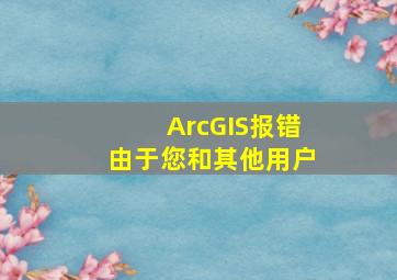 ArcGIS报错由于您和其他用户