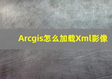 Arcgis怎么加载Xml影像