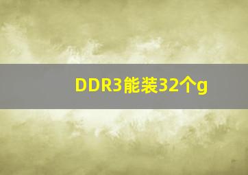 DDR3能装32个g