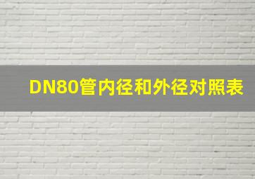 DN80管内径和外径对照表