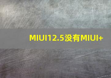 MIUI12.5没有MIUI+