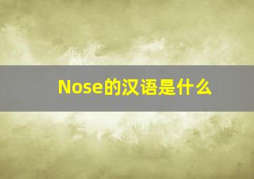 Nose的汉语是什么