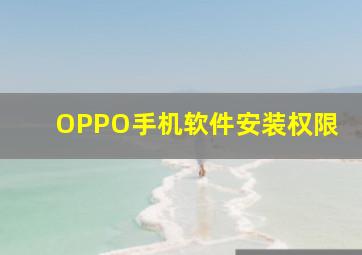 OPPO手机软件安装权限