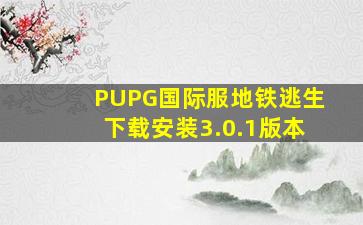 PUPG国际服地铁逃生下载安装3.0.1版本