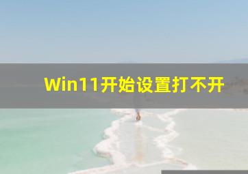 Win11开始设置打不开