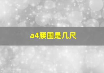 a4腰围是几尺