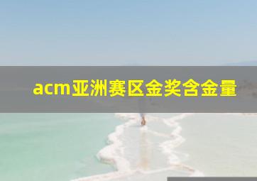 acm亚洲赛区金奖含金量