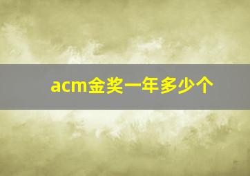 acm金奖一年多少个