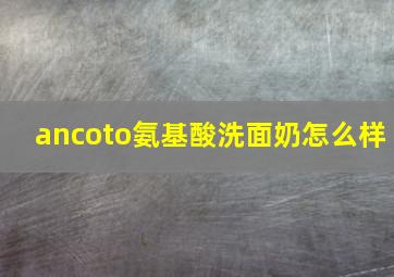 ancoto氨基酸洗面奶怎么样