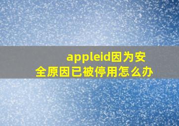 appleid因为安全原因已被停用怎么办