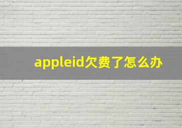 appleid欠费了怎么办