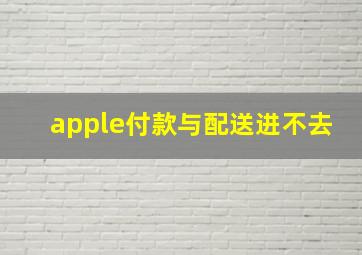 apple付款与配送进不去