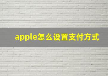 apple怎么设置支付方式