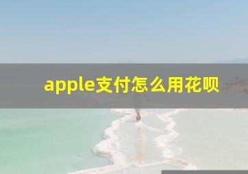 apple支付怎么用花呗