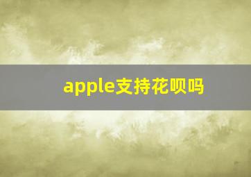 apple支持花呗吗