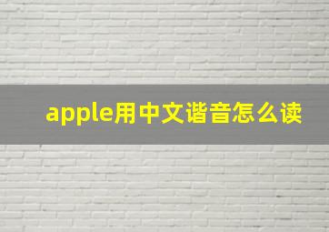 apple用中文谐音怎么读