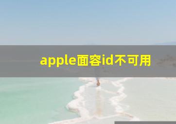 apple面容id不可用