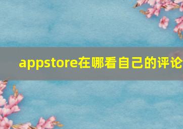 appstore在哪看自己的评论