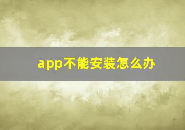 app不能安装怎么办