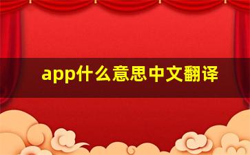 app什么意思中文翻译