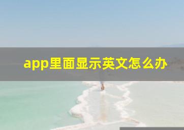 app里面显示英文怎么办