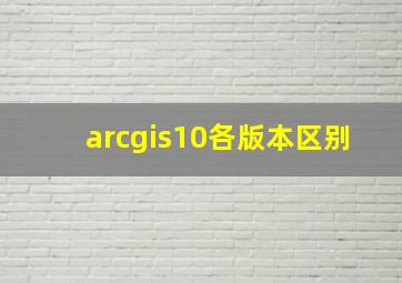 arcgis10各版本区别