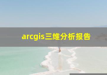 arcgis三维分析报告