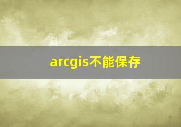 arcgis不能保存