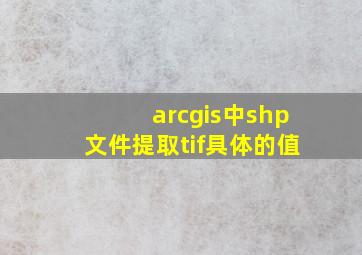 arcgis中shp文件提取tif具体的值