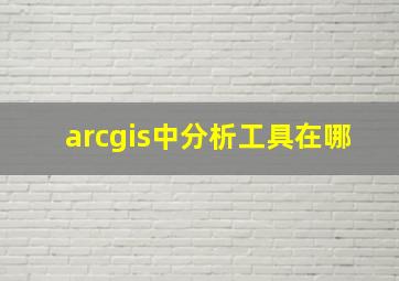 arcgis中分析工具在哪