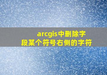 arcgis中删除字段某个符号右侧的字符