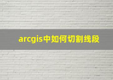 arcgis中如何切割线段