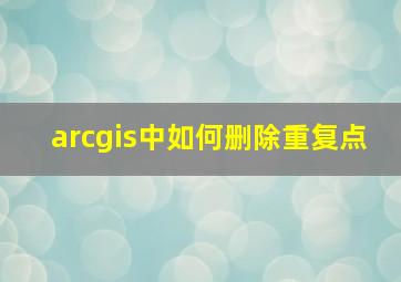 arcgis中如何删除重复点