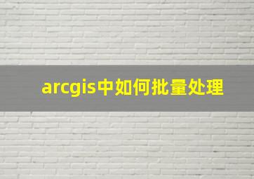 arcgis中如何批量处理