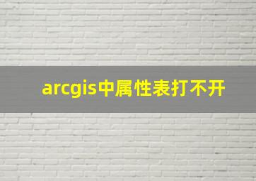 arcgis中属性表打不开