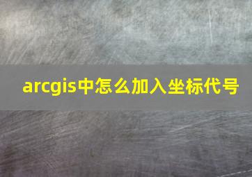 arcgis中怎么加入坐标代号