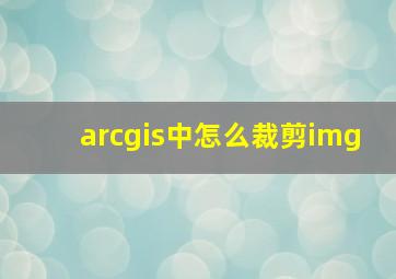 arcgis中怎么裁剪img